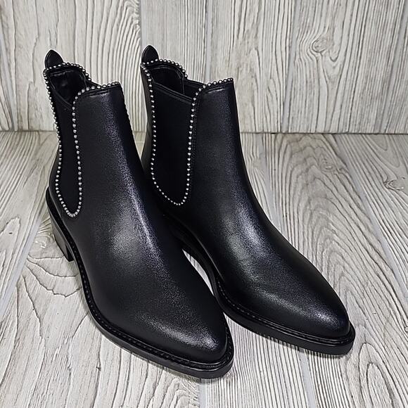Coach Black Bowery Leather Ankle Boots Womens Size 5.5 NEW - Picture 10 of 13